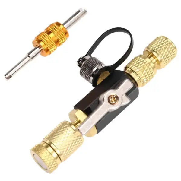 Professional HVAC Tools 1/4 Inch Valve Core Removal Tool, W/Valve Core Wrench, Vacuum-Rated Replacement Parts Kit