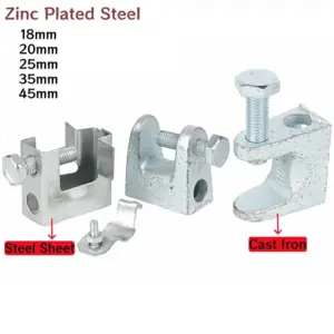 C-type Clamps Zinc Plated Cast Iron Lifting Fixture I-Beam Clamp Tube Slot Steel Pipe Clamp Heavy Sling Steel Cable Fittings