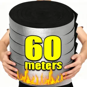 60/10M Winter Pipeline Insulation Tapes Foam Aluminum Foil Antifreeze Fire Protection Waterproof Self-adhesive Pipes Tape Sleeve