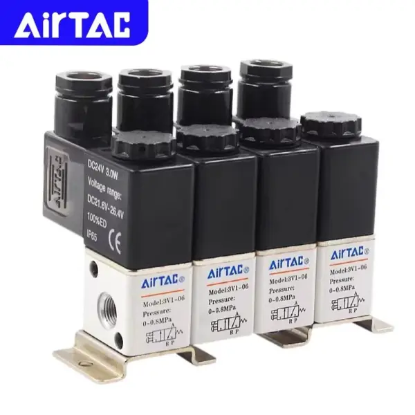 AIRTAC Original Pneumatic 3/2 Way Combination Series Solenoid Valve 3V1-06 M5 Integrated Valve 3V1-06A B 2F/3F/4F/5F/6F/7F/8F/9F
