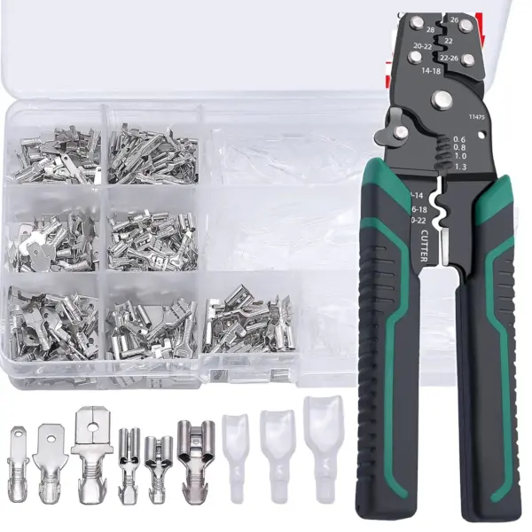 360Pcs Assorted Quick Splice Wire Spade Connectors Kit 2.8/4.8/6.3mm Male Female Crimp Terminal Blocks Insulation for  Wiring