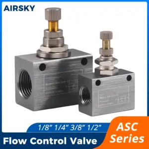 ASC Series Pneumatic Speed Control Valve ASC100-06 ASC200-08 ASC300-10 ASC300-15 Adjustable One Way Flow Throttle Valve
