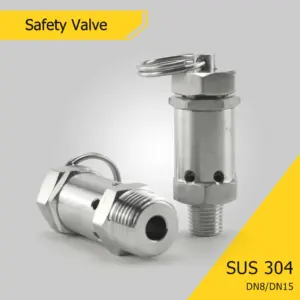 304 Stainless Steel Pressure Relief Valve 1/4"-1/2" DN8-DN15 0.5-10 bar for Air Compressor Systems – Industrial Grade