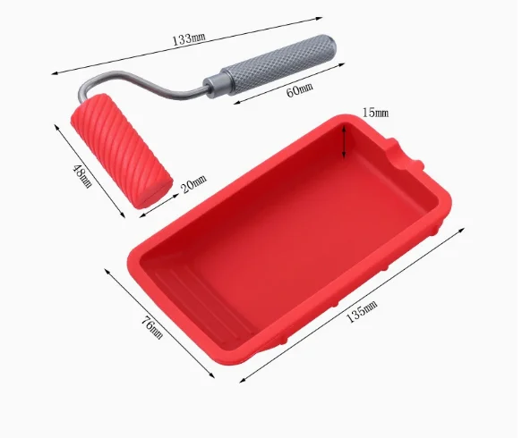 Roller with Tray Multipurpose Silicone Brush with Tray Multifunction Multifunction Paint Tool Set for Homeowner Silicone