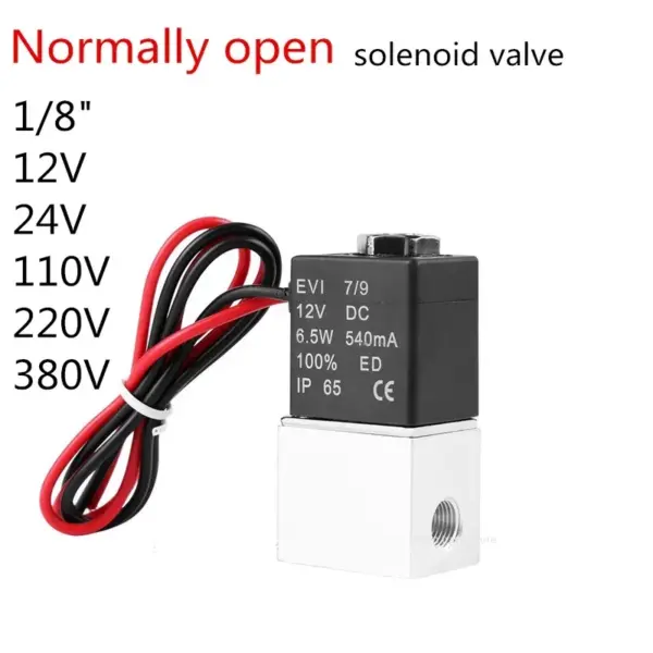 Normally Open Brass Solenoid Valve  1/8" 12V 24V 110V 220V 380V 2 Way Solenoid Valve Pneumatic Valves for Water Air Gas Two-way
