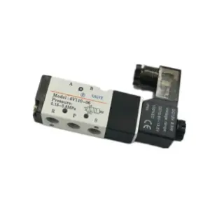 4V110-06 5 Way 2 Position 1/8" Pneumatic Solenoid Valve DC 24V DC 12V AC 110V AC220V