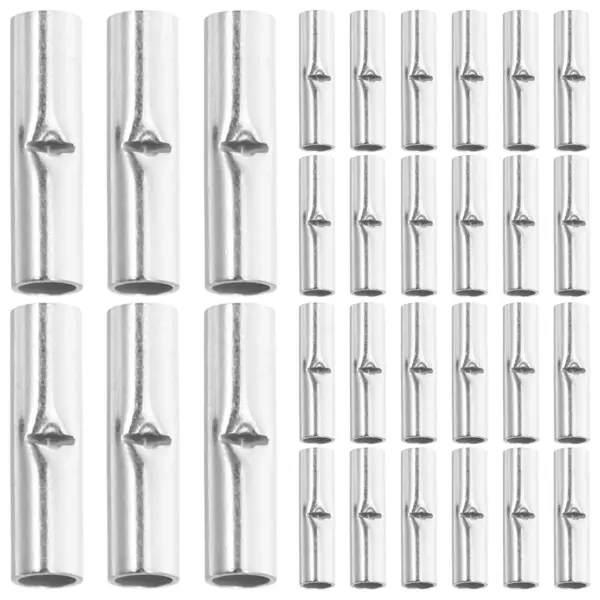 100Pcs Wire Terminal Crimp Connectors Galvanized Coated for Automotive Electrical Wiring Marine Repair Crimp Butt Splice