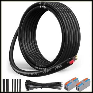 14 AWG 2 Conductor Electrical Wire Tinned Copper Stranded PVC Cord 15ft Black for Automotive Marine RV