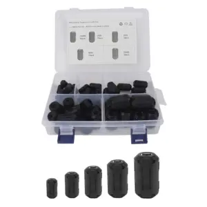 22pcs Clip-on Ferrite Ring Core Bead Choke for RFI EMI Noise Suppression Filter Cable Clip for USB Audio Video Power Cord