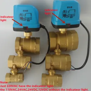 AC220V 110V 24V DC24V 12V Electric actuator motorized brass ball valve 2 way 3 wire 2 Control valve can replace solenoid valve