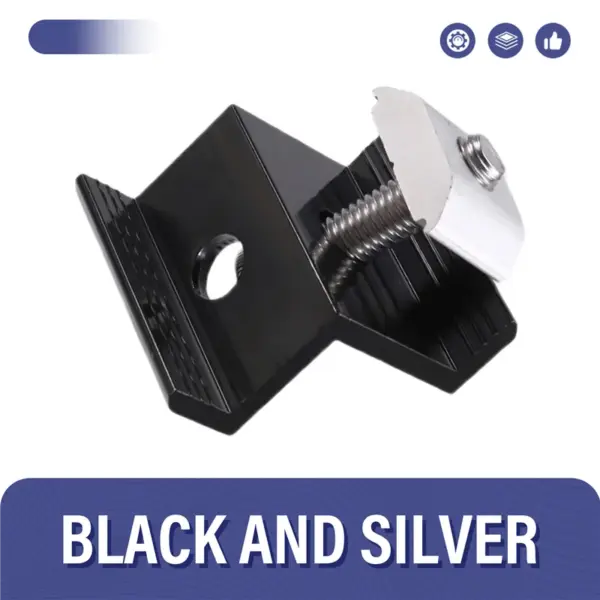 AB41-12Pcs Aluminum Trapezoidal Roof Solar Panel Mounting Brackets With PV Rails And Clamps Kit