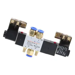 4V220-08 5 Way 2 Position 1/4" Air Pneumatic Solenoid Valve DC12V DC24V AC110V AC220V with 4mm 6mm 8mm 10mm 12mm Fitting