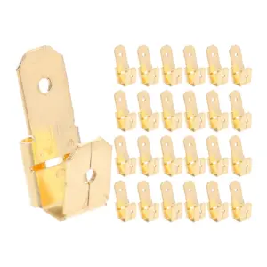 25pcs Electrical Terminals Spade Connectors Copper Disconnect Wire Crimp Automotive Bidirectional Adapters Wiring Kits Household