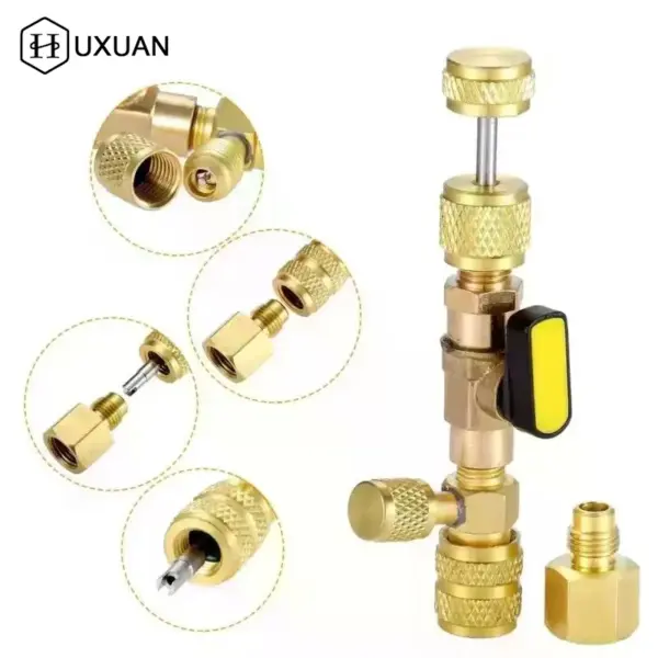 【NEW】1 Set For R22 R410a R134A R12 R32 Refrigerant Valve Core Remover Installer Kit With 1/4" & 5/16" Port Schrader Valve Tool