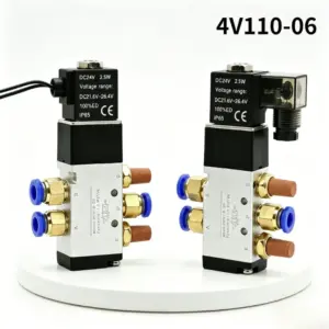 Two-position Five-way Control Valve Pneumatic Cylinder Solenoid 4V110-06  Outlet/lighted Reversing Valve DC24/AC220/DC12V/AC110V