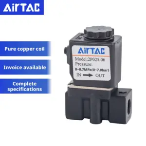 AirTac 2P025-06 2P025-08 2 Way 1/8" 1/4" Inch Pneumatic Plastic Switch Electric Solenoid Valve Water Air Oil Drinking NBR