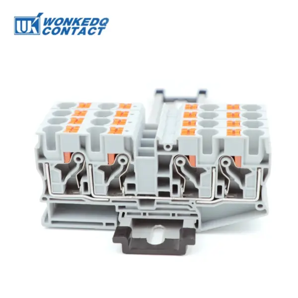 5Pcs PT10-QU Push-in Terminal Block Double Input/Output Din Rail Mounted Electrical Connector 10mm² Plug PT 10-QU PT 10-QUATTRO