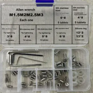 304 stainless steel shower faucet fixing screw shower towel rack bolt faucet handle hexagon socket head screw set