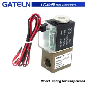 2V025-08 Normally Closed  Wire lead type Pneumatic Control Valve 12V 24V 220V 1/4" 2 Way 2 Position Air Solenoid Valve