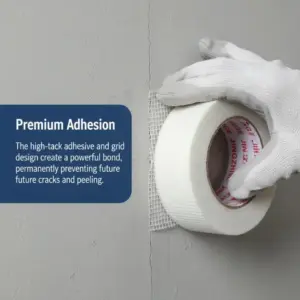 30M Glass Fiber Self Adhesive Mesh Tape Wall Crack Repair Thermal Insulation Tape for Home Improvement and Drywall Sealing
