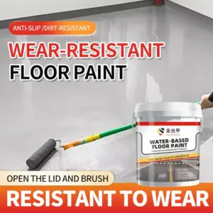 Water-Based Epoxy Floor Paint, Wear-Resistant Indoor Home Cement Coating, for Factory/School Floor Renovation & Maintenance