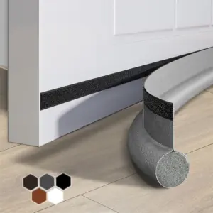 1pc Door Bottom Seal Strip Cuttable Insulation Under Door Draft Blocker Windproof Anti-Cold Gap Weather Stripping Acoustic Foam