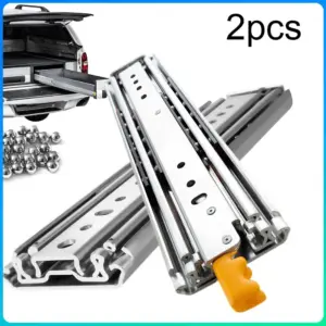 1 Pair 44 Inch Drawer Runners with Lock Full Extension Ball Bearing Sliding Rails Side Mount for RV Cabinets Tool Box & Storage