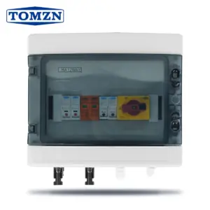 TOMZN Solar photovoltaic PV Combiner Box With Lightning Protector 2 input 1 out DC 1000V Fuse MCB SPD Waterproof Box IP65 12ways