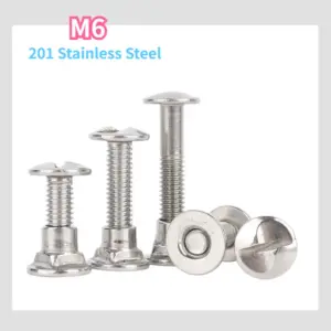 201 Stainless Steel M6 Anti-Theft Screws S Shape One-Way Slotted Security Bolts Nuts Set for Guardrail Fence Railing