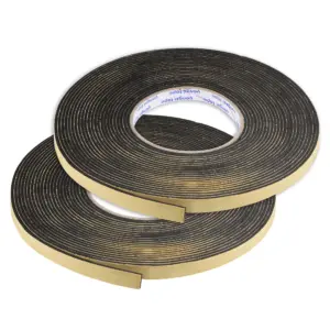 Pack of 2 Sealing Foam Tape 10mm Wide 2mm Thick 10m/32.8ft Long, EVA Self Adhesive Weather Strip for Window Door Insulation