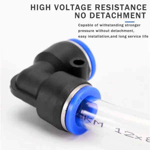 50PCS PV Elbow Pneumatic Quick Fitting Kit – 4/6/8/10/12mm Push-to-Connect Air Water Hose Connectors, Heavy Duty Leak-Proof