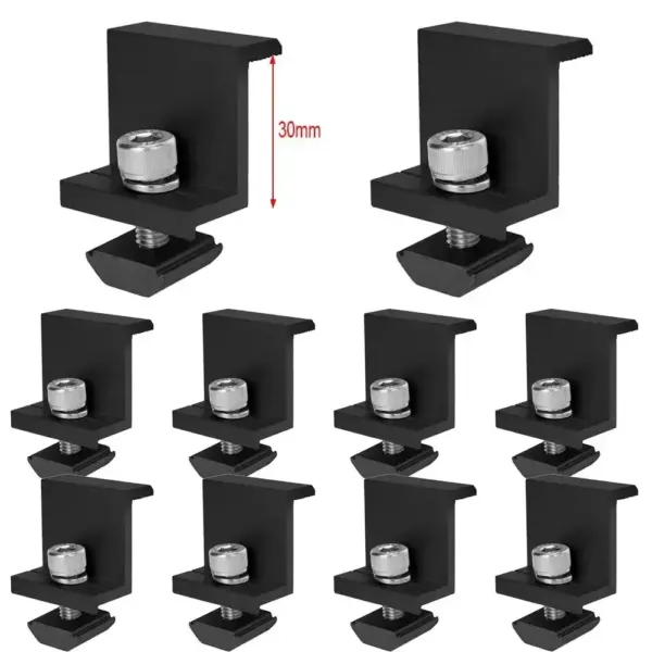 30/35mm Solar Modules PV Bracket Trapezoidal Sheet Flat Roof Aluminium Mounting Rail End Clamp PV Solar Panel Mount Accessories