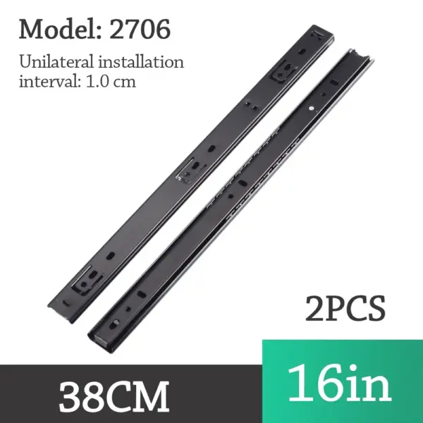 2PCS Smooth Glide Bearing Drawer Slides 10mm Wide Two Way Slide Drawer Rail Full Extension Hardware Accessories