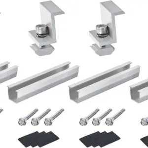 4/6 Set of Solar Panel Bracket, 4/6 x 120mm Aluminium Extrusions Mounting Rail, Solar Mounting Rail Connector for for Roof