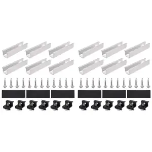 ABFA 24Pcs Solar Panel Bracket Aluminum PV Rail Fastening Module Trapezoidal Roof Mount Solar Rail End And And Middle Clamps