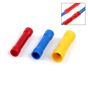25PCS Insulated Crimp Terminals Electrical Wire Cable Butt Connectors Cold Press Crimping Terminal BV1.25 BV2.5 BV5.5