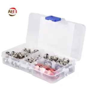 AEE3-61Pcs/Set Grease Fitting Pack M6/M8/M10 Metal Nipple Mechanical Lubrication Part Grease Nipple Fitting Assortment Kits
