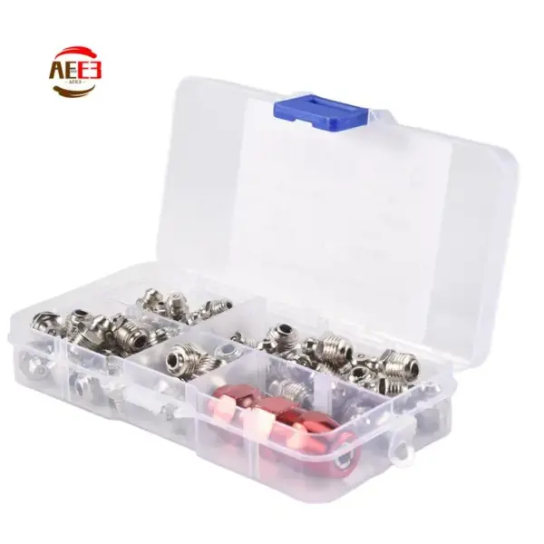 AEE3-61Pcs/Set Grease Fitting Pack M6/M8/M10 Metal Nipple Mechanical Lubrication Part Grease Nipple Fitting Assortment Kits