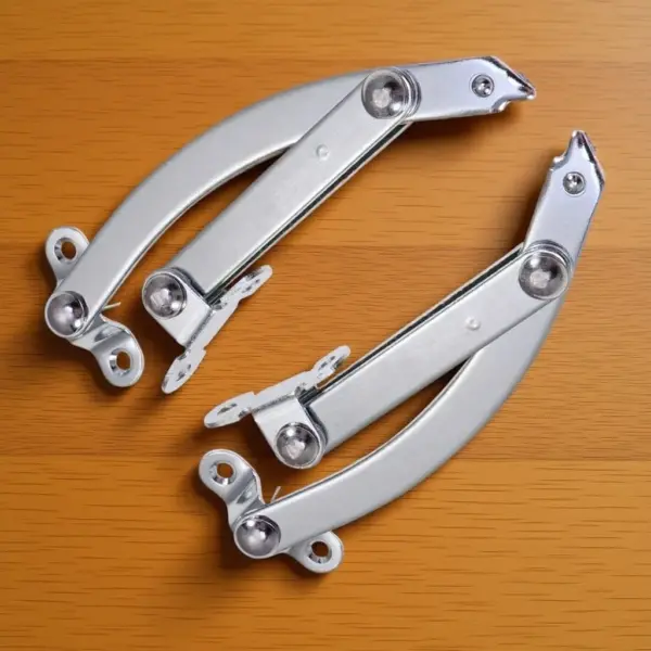 2Pcs Heavy Duty Cabinet Door Gas Support Satin Silver Metal Struts Stopper Lid Stay Open Max 90 Degree Spring Lift Shocks