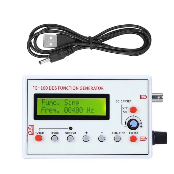 Portable FG100 DDS Function Signal Generator  Sine  Square  Triangle  Sawtooth Waveforms  Perfect for Electronics Testing