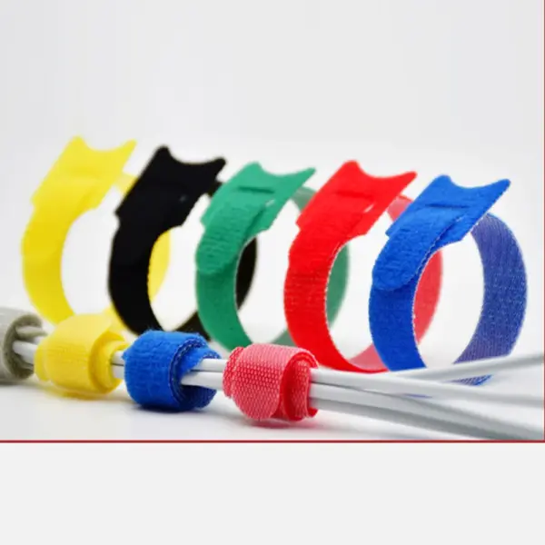 100pcs Velcro zip ties, self-adhesive cable ties for data cables, nylon colored Velcro zip ties