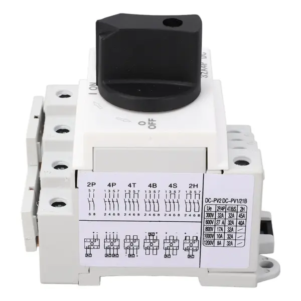 Photovoltaic DC Isolator Solar Switch 4 Poles PV Disconnect Miniature Circuit Breaker 32A 1000V
