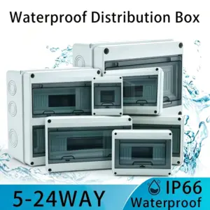 HL Series Junction Box 5/8/12/15/18/24WAY Plastic Outdoor Electrical IP65 Waterproof Distribution Box Circuit Breaker Switch Box