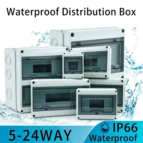 HL Series Junction Box 5/8/12/15/18/24WAY Plastic Outdoor Electrical IP65 Waterproof Distribution Box Circuit Breaker Switch Box