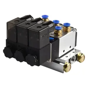 Position Way Number 2 Position 5 Way Pneumatic Solenoid Air Valve 4V21008 24V 14In Base Quick Fitting Muffler Set