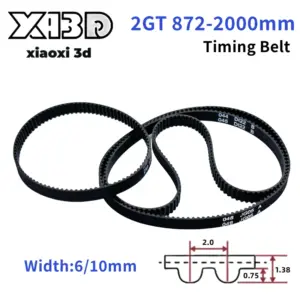 2GT Belt Width 6mm/10mm GT2 Timing Belt Perimeter 872mm~2000mm 3D Printer Belt Parts Closed Loop Rubber Timing Synchronous Belts