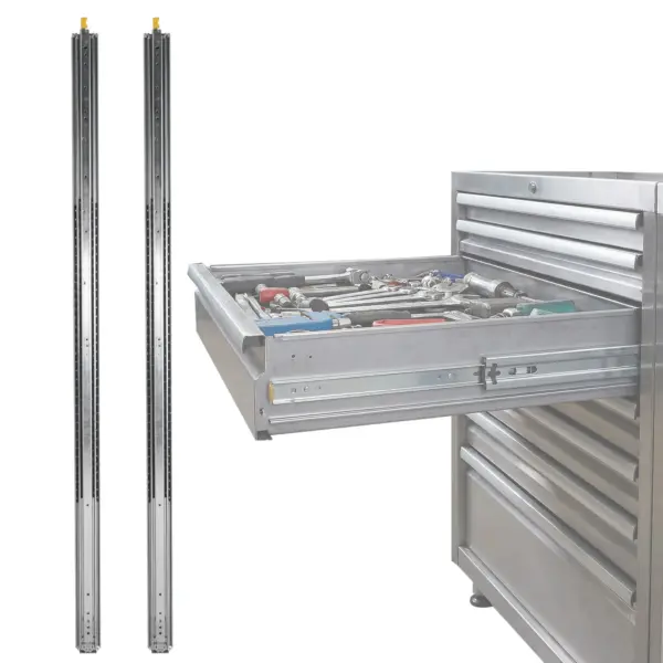 1 Pair Ball Bearing Drawer Slides 76mm Wide with Lock Quiet Silent Capacity 500 Lb for Kitchen Office Tool Box Dresser