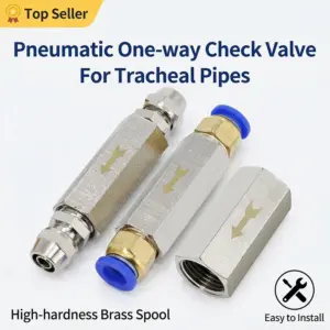 Pneumatic Check Valve 6mm 8mm 10mm 1/4 OD Hose One Way Valve Air Gas Single Way Brass Valve Air Compressor Pipe Fitting Adapter