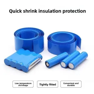 100Pcs Flat PVC Heat Shrink Tubing Battery Wrap for 18650 Lithium Battery Heat Shrink Tube Assorted Kit Self-Adhesive Insulator