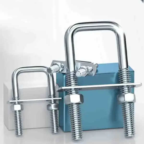 1PC M8 Stainless Steel 304 Square Angle Card U-Bolt Right Angle Screw U-Shaped Square Card Pipe Clamp Pipe Band for Fixation